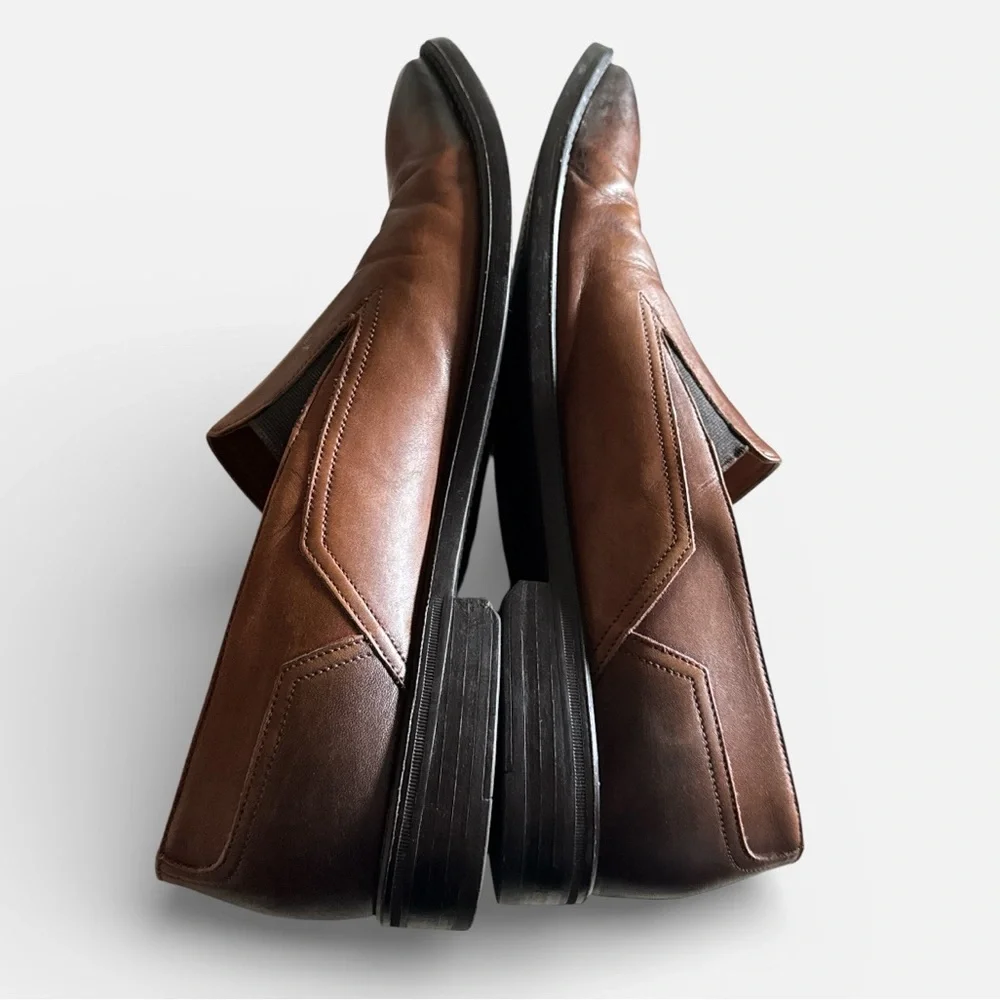 Donald J. Pliner Broy Brown Leather Men's‎ Shoes slip on loafers Sz 9 1/2 - Picture 4 of 11
